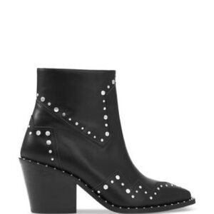 NIB The KOOPLES Santiago Leather Black Studded Ankle Boots